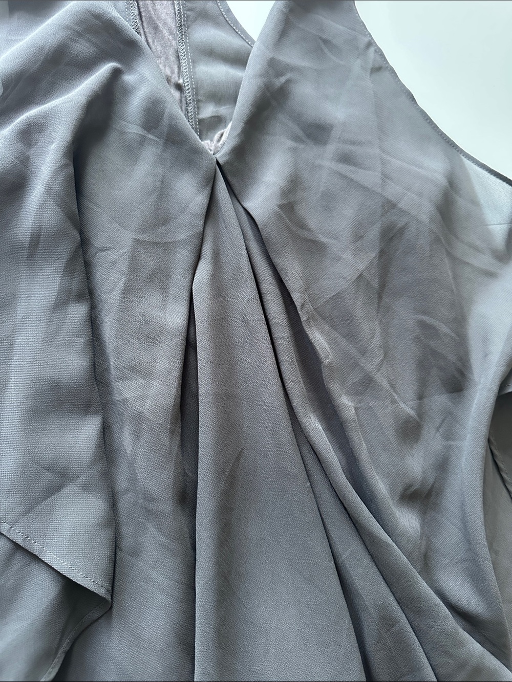 L—Doe & Rae Charcoal Gray Chiffon Racerback Camisole - Picture 4 of 11